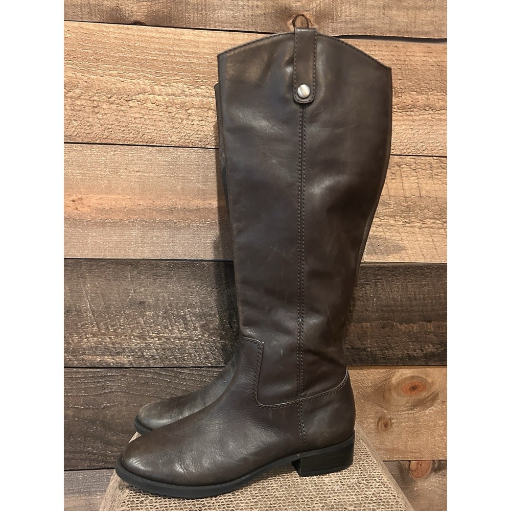 INC International Concepts Brown Leather Fawne Knee High Boots Size 6.5 M